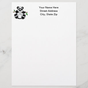 Cartoon Panda Letterhead