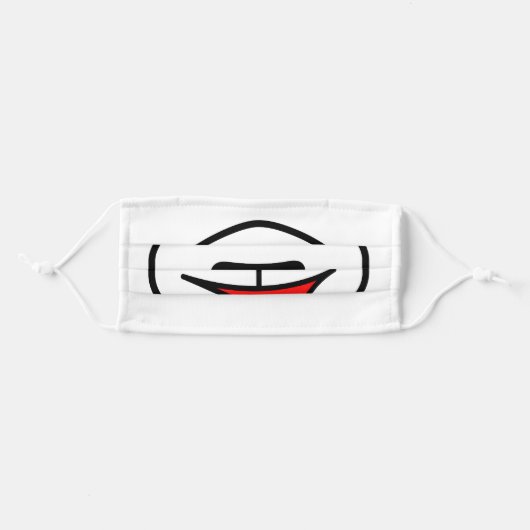 Cartoon panda mouth. Drawn nose with a smile. Adult Cloth Face Mask (Front, Folded)