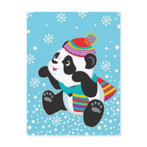 cartoon panda postcard