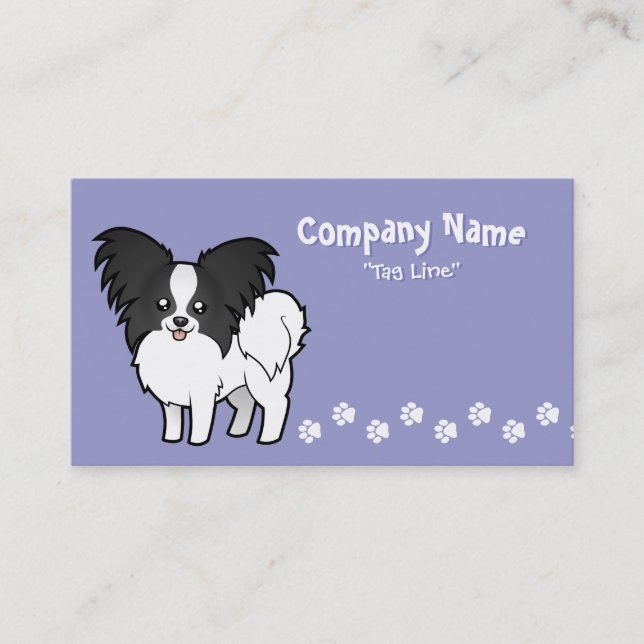Cartoon Papillon Business Card (Front)