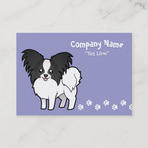 Customizable Cartoon Papillon Business Card