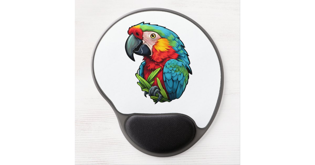 Parrot Computer Mouse Cartoon parrot illustration gel mouse pad | Zazzle