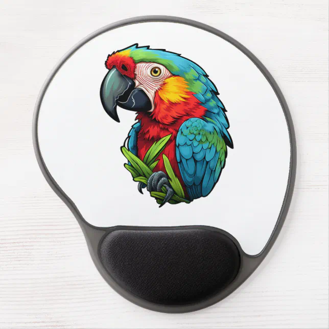Parrot Computer Mouse Cartoon parrot illustration gel mouse pad | Zazzle