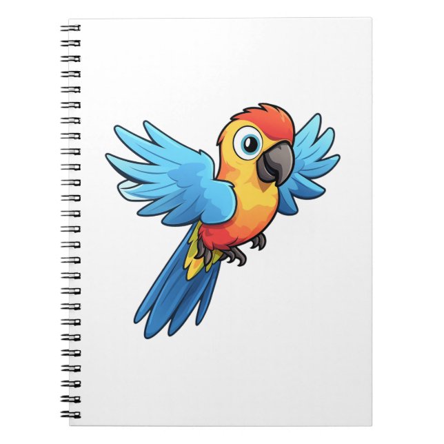 Cartoon parrot illustration notebook (Front)