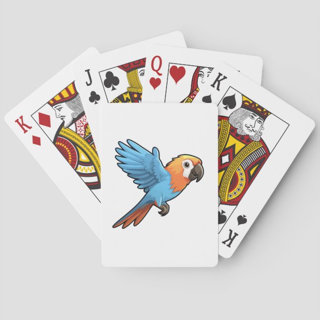 Cartoon parrot illustration poker cards (Back)