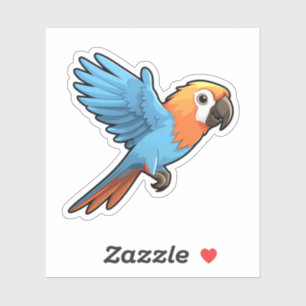 Cartoon parrot illustration sticker