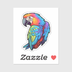 Cartoon parrot sticker