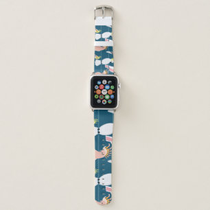Cartoon Parrots: Cute Seamless Pattern Apple Watch Band