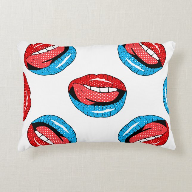 Cartoon Patch Badges: Retro Pop Accent Pillow (Front)
