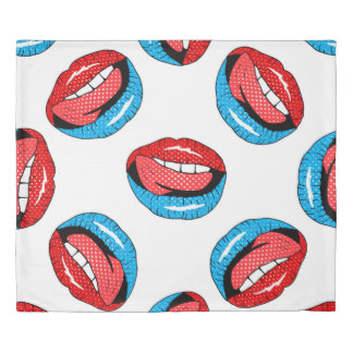 Cartoon Patch Badges: Retro Pop Duvet Cover