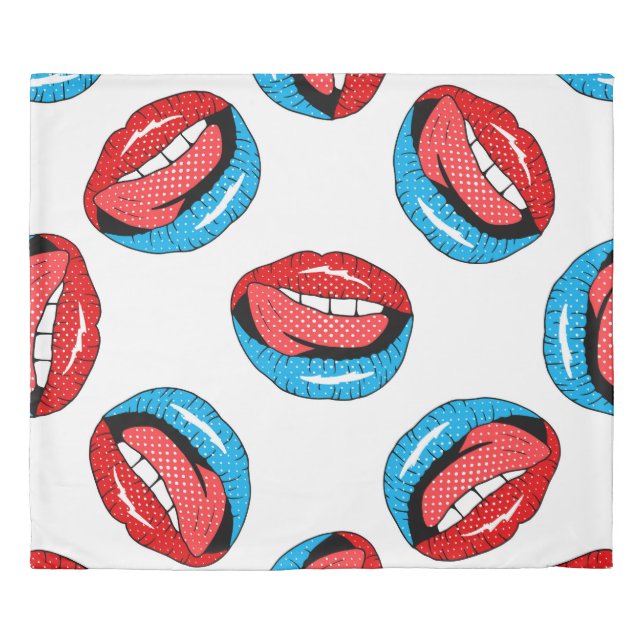 Cartoon Patch Badges: Retro Pop Duvet Cover (Front)