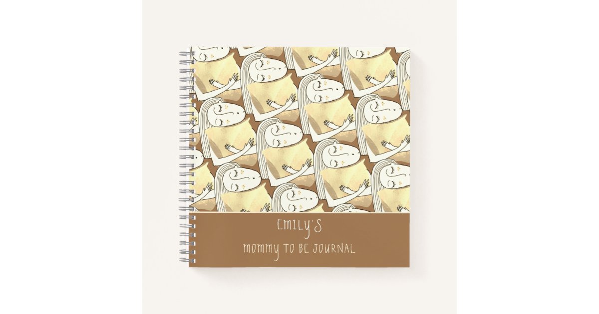Cartoon Pattern Mommy To Be Journal Gold Zazzle