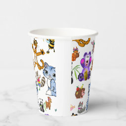 Cartoon Pattern Paper Cups | Zazzle