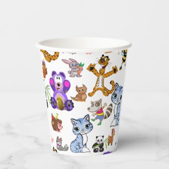 Cartoon Pattern Paper Cups | Zazzle