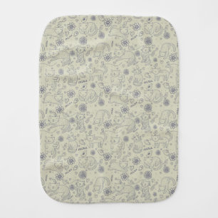 Cartoon pattern with funny cats burp cloth