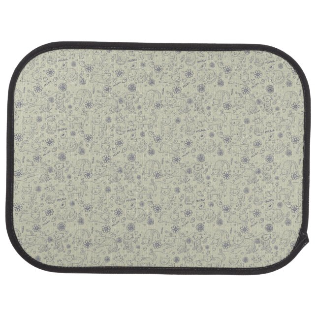 Cartoon pattern with funny cats car mat (Rear)