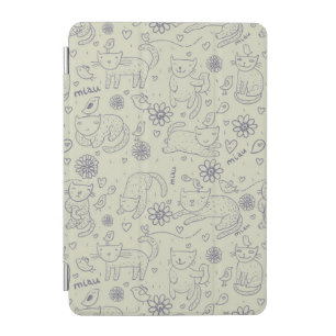 Cartoon pattern with funny cats iPad mini cover