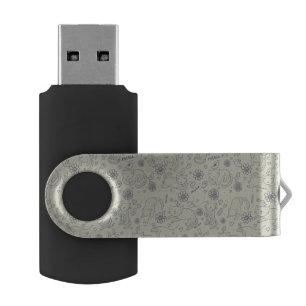 Cartoon pattern with funny cats USB flash drive