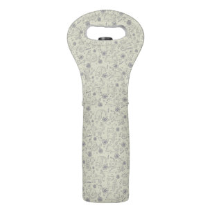 Cartoon pattern with funny cats wine bag