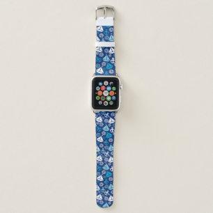 Cartoon Pattern With Sailboats Apple Watch Band