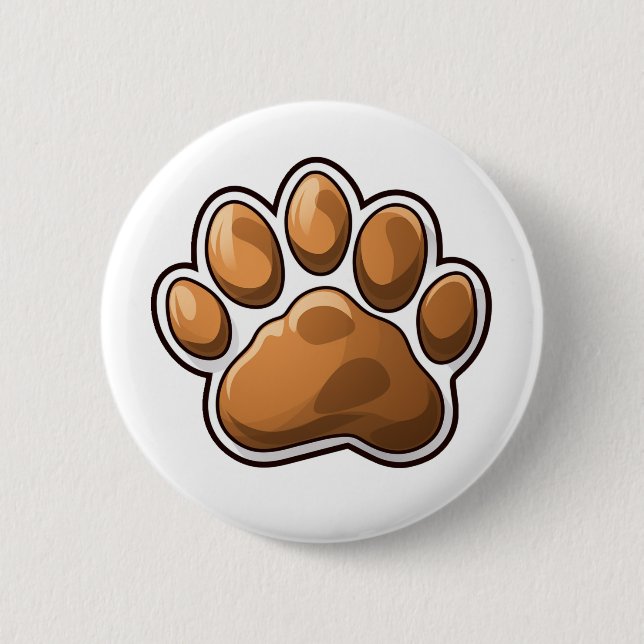 Cartoon paw illustration button (Front)