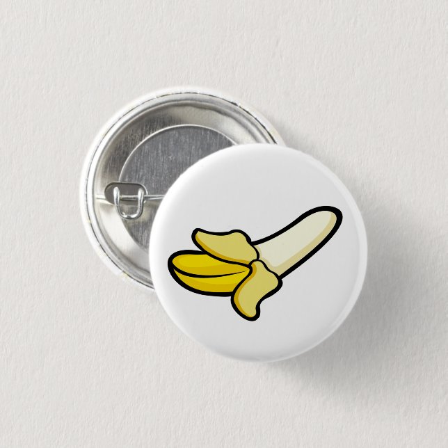 Cartoon Peeled Banana Fruit Pin (Front & Back)