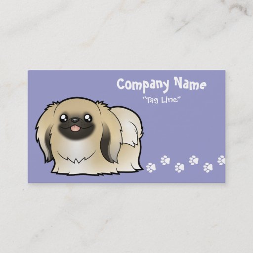 Customizable Cartoon Pekeingese (show cut) Business Card Templates
