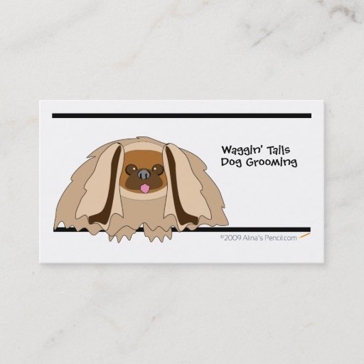 Customizable Cartoon Pekingese Dog Business Card Template