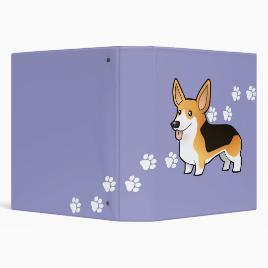 Cartoon Pembroke Welsh Corgi 3 Ring Binder