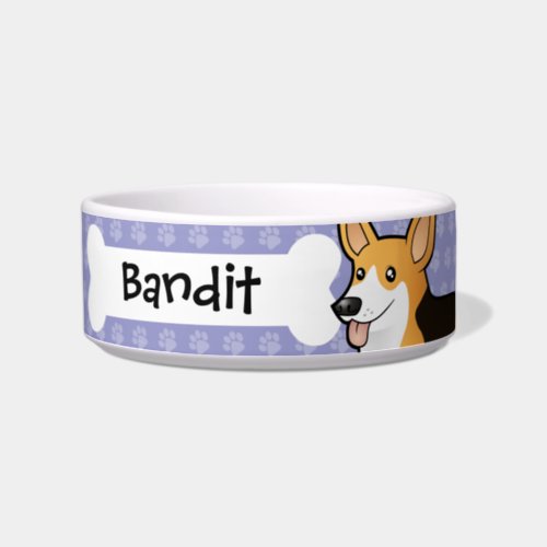 Cartoon Pembroke Welsh Corgi Bowl