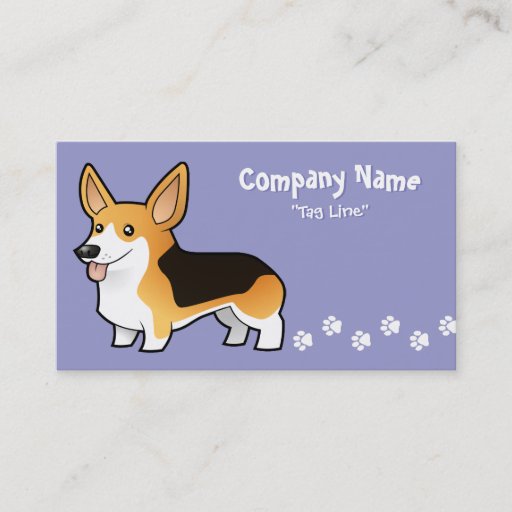Customizable Cartoon Pembroke Welsh Corgi Business Card