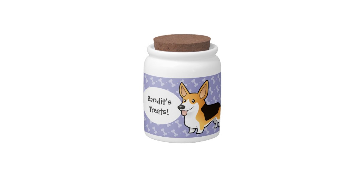Cartoon Pembroke Welsh Candy Jar Zazzle