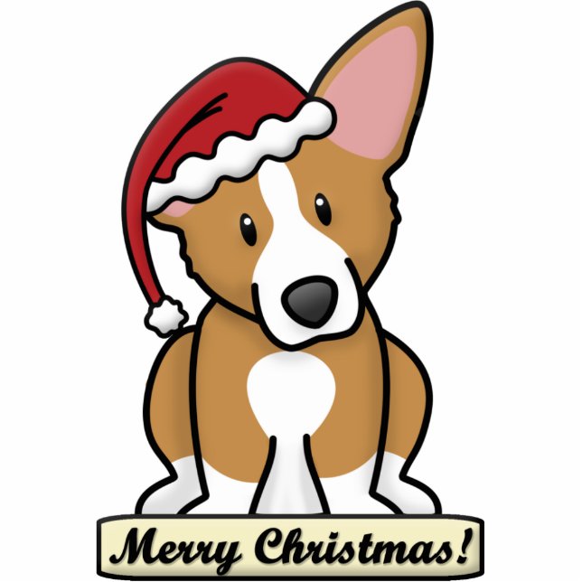 Cartoon Pembroke Welsh Corgi Christmas Ornament (Front)