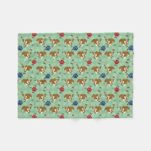 Cartoon Pembroke Welsh Corgi Fleece Blanket