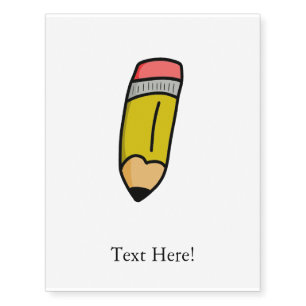 Cartoon pencil temporary tattoos
