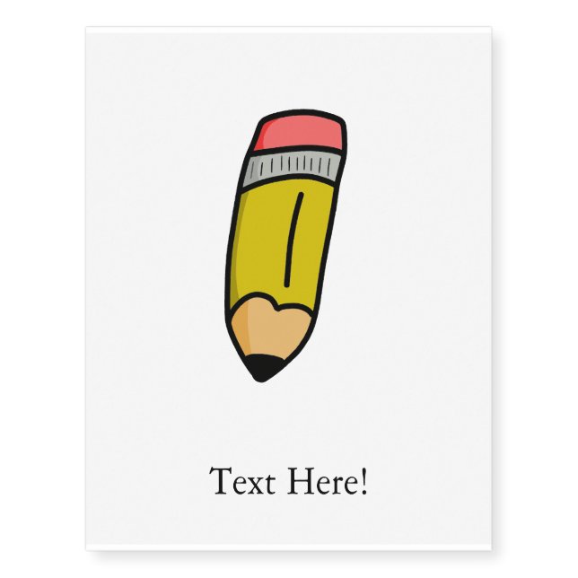 Cartoon pencil temporary tattoos (Front)