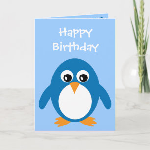 Cartoon penguin birthday card