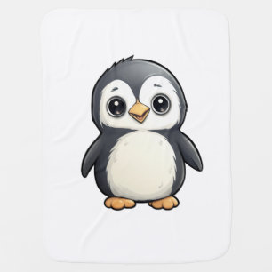Cartoon penguin illustration baby blanket