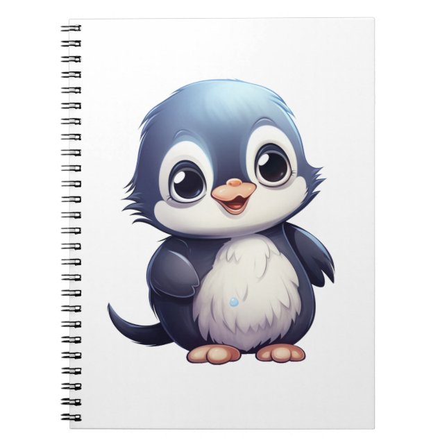 Cartoon penguin illustration notebook (Front)