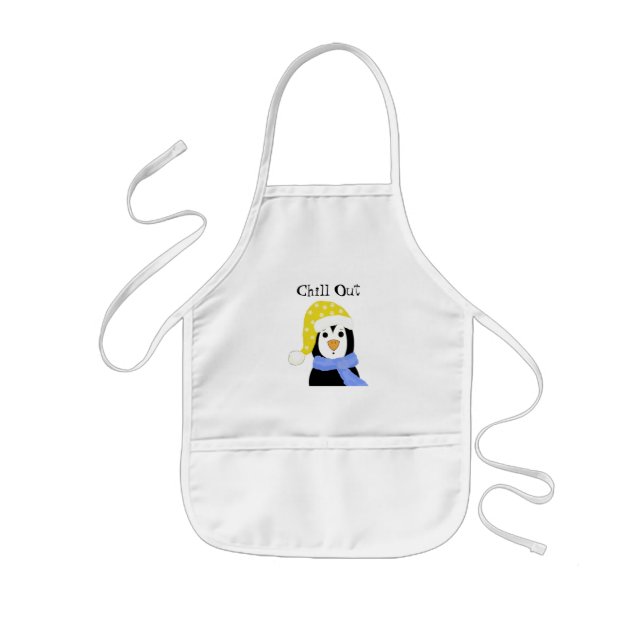 Cartoon Penguin Kids' Apron (Front)