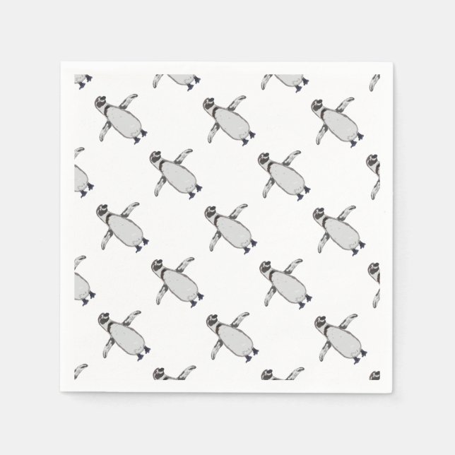 Cartoon Penguin Paper Napkins (Front)