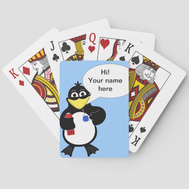 Cartoon penguin poker cards (Back)