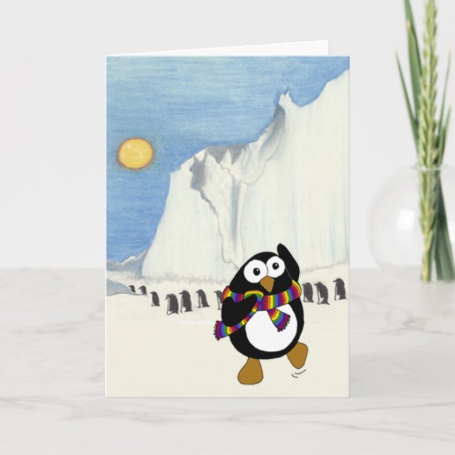 Cartoon penguin retirement card (Front)