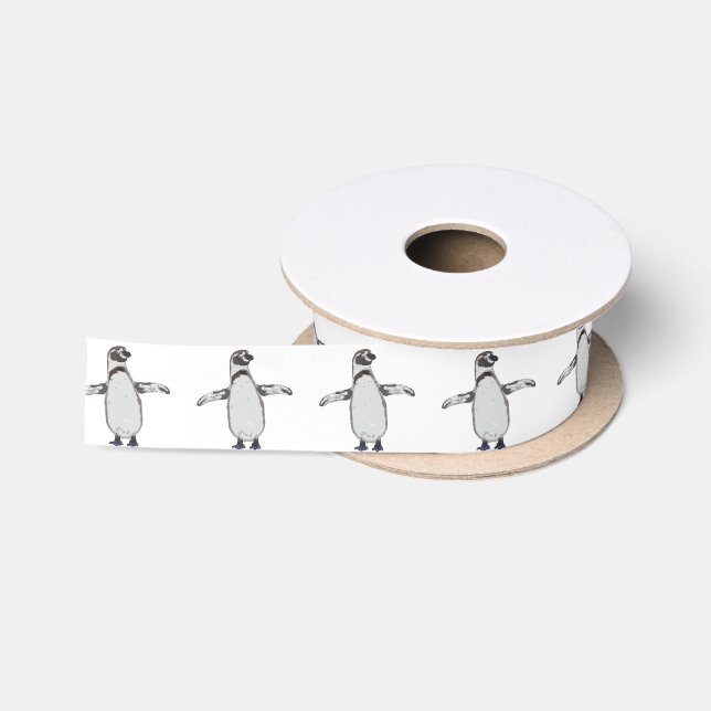 Cartoon Penguin Satin Ribbon (Spool)
