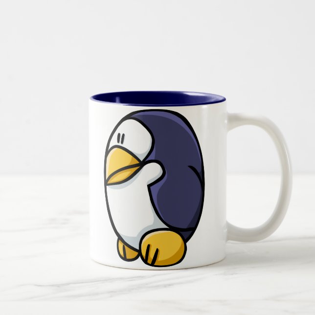 Cartoon Penguin Two-Tone Coffee Mug (Right)