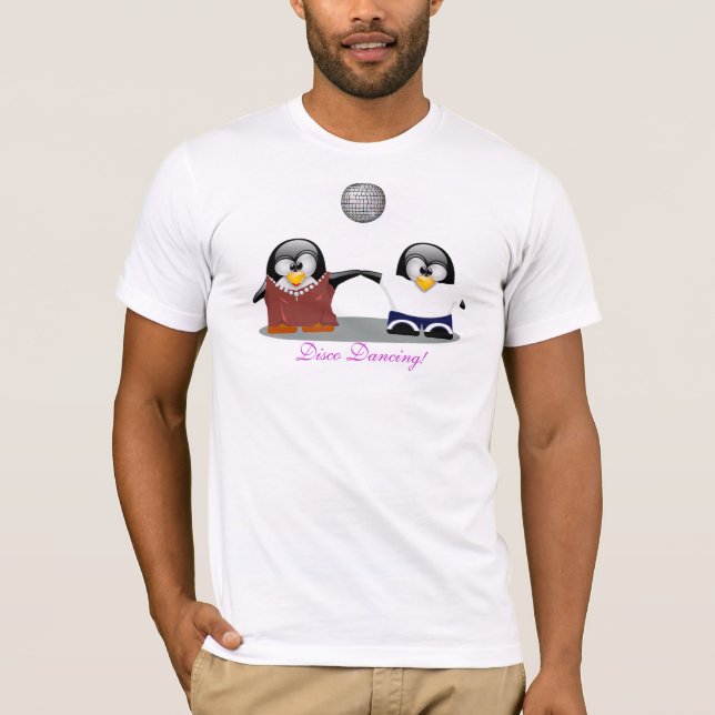 Cartoon Penguins Disco Dancing Shirt (Front)