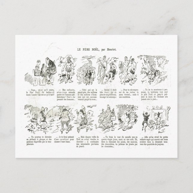 CArtoon Pere Noel by Henriet Holiday Postcard (Front)