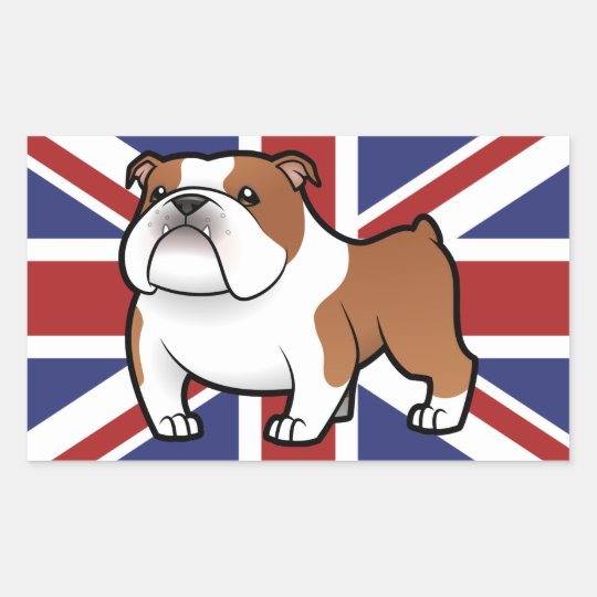 Cartoon Pet with Flag Rectangular Sticker | Zazzle.com