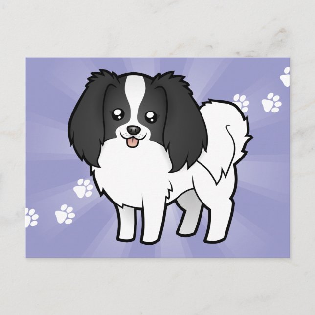 Cartoon Phalene / Japanese Chin Postcard (Front)