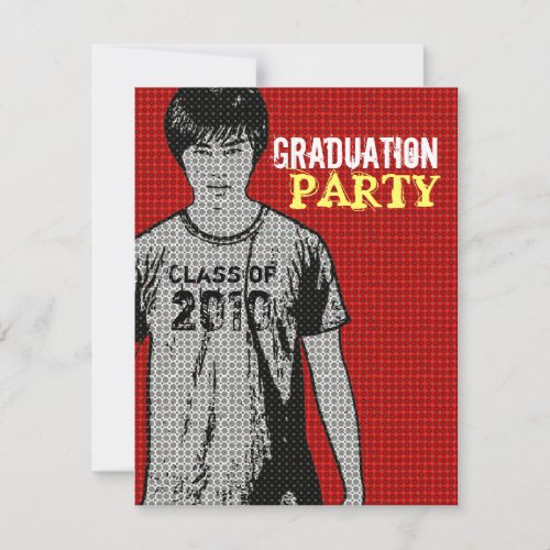 Cartoon Photo Insert 4 Graduation Party Invitation